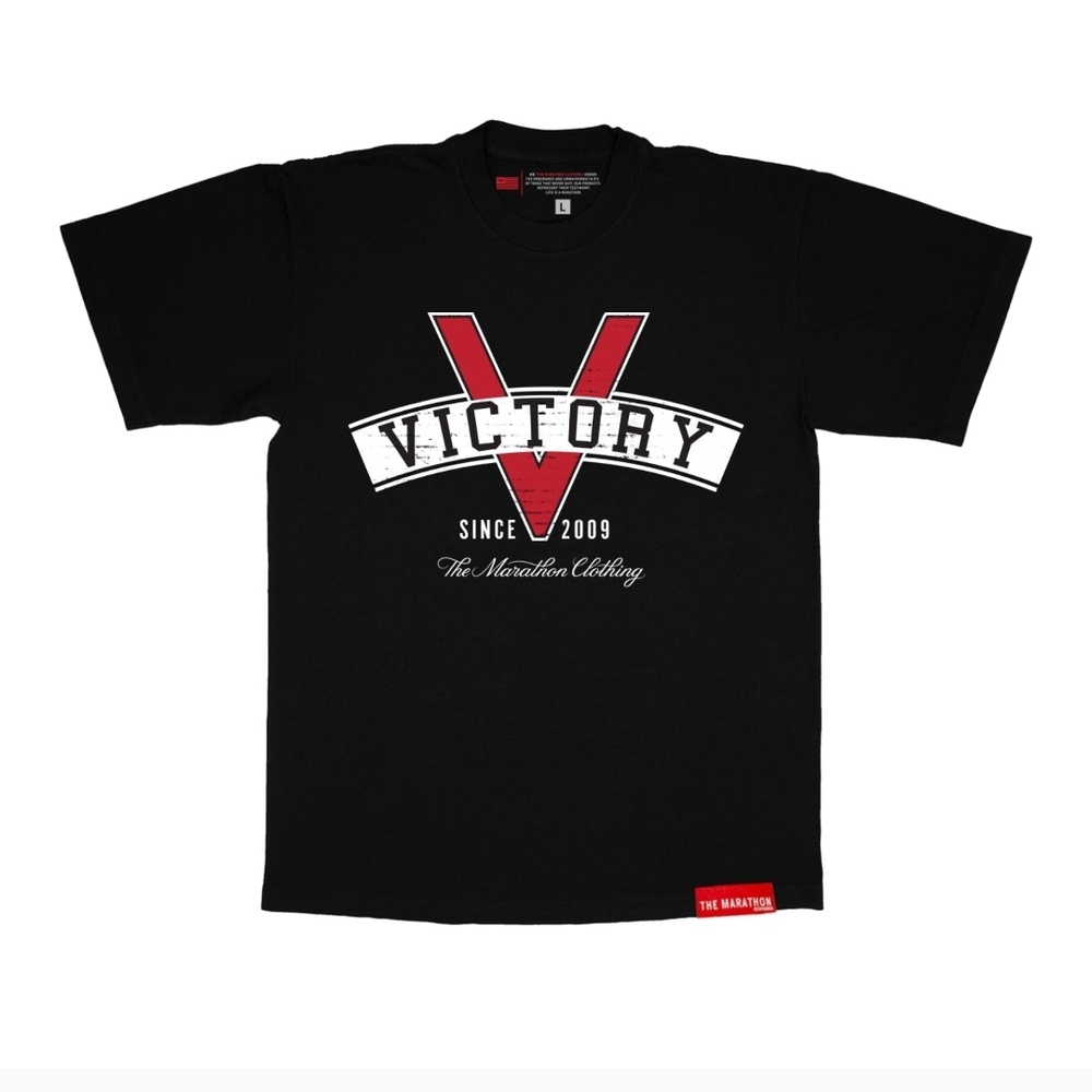 The Marathon Clothing Victory Tee in Black and Red